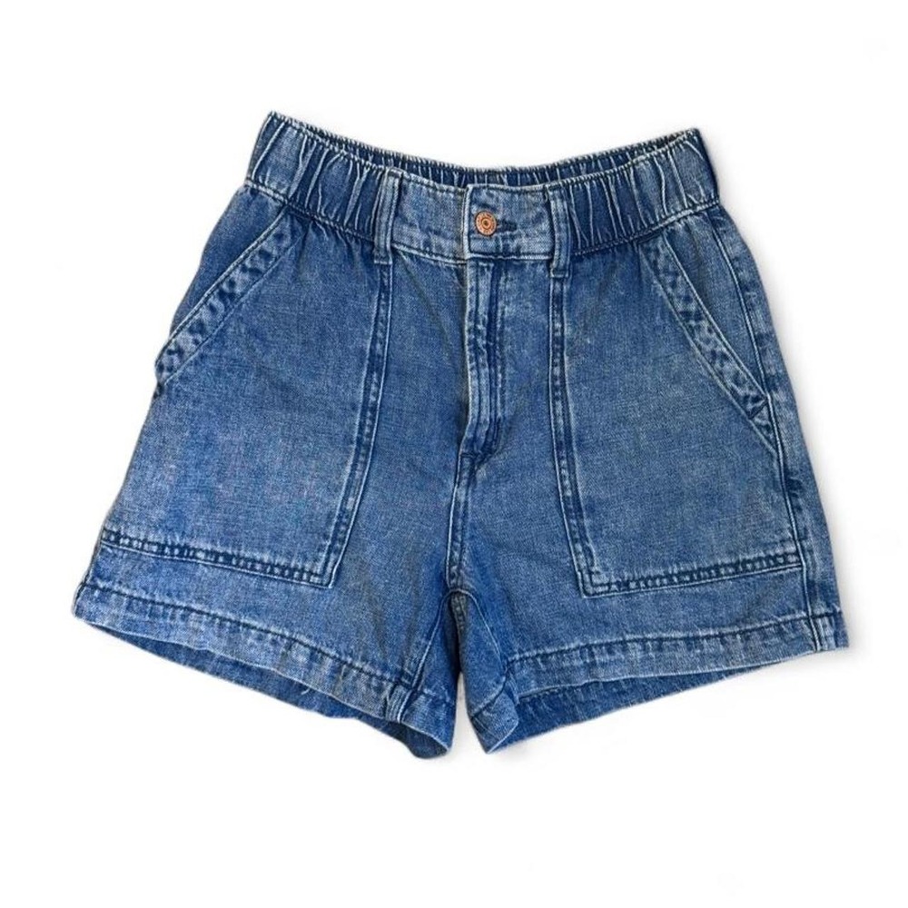 Gap High Waisted Easy Utility Denim Shorts Dark Wash XS Cotton Pull On